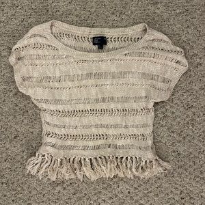 American Eagle Outfitters Knit Cream Top